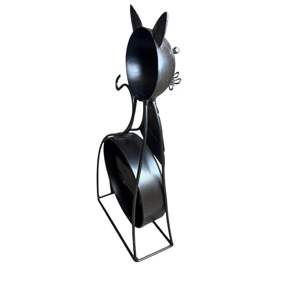 Black Metal Cat Table Clock Roman Numerals Vintage Style‎ *PARTS ONLY*